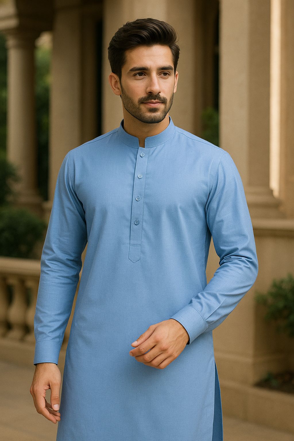 Men's Unstitched Wash n Wear - Lake Blue - 42952