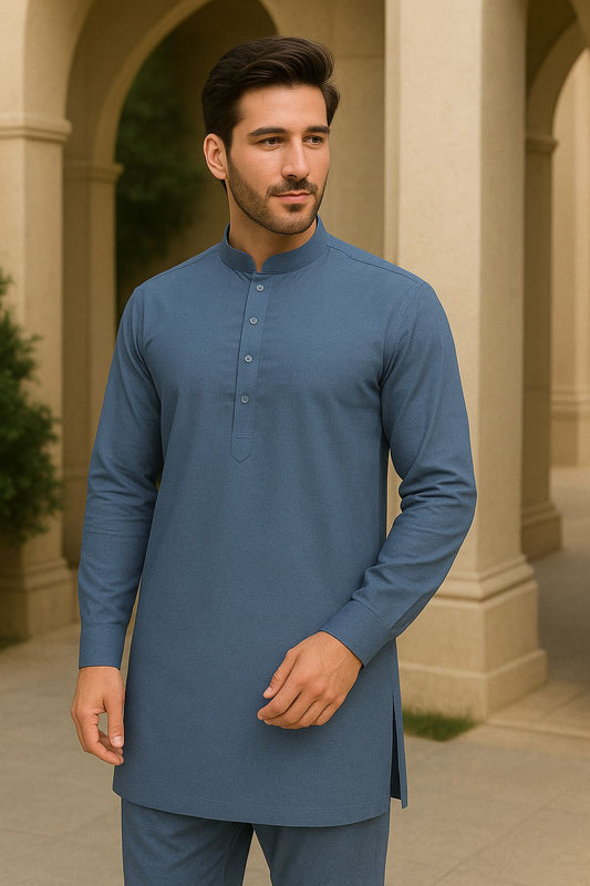 Men's Unstitched Wash n Wear - Shadow Blue - 42972