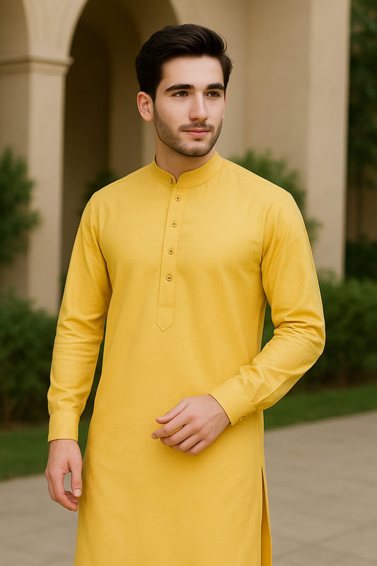Men's Unstitched Boski - Arylide Yellow - 42229