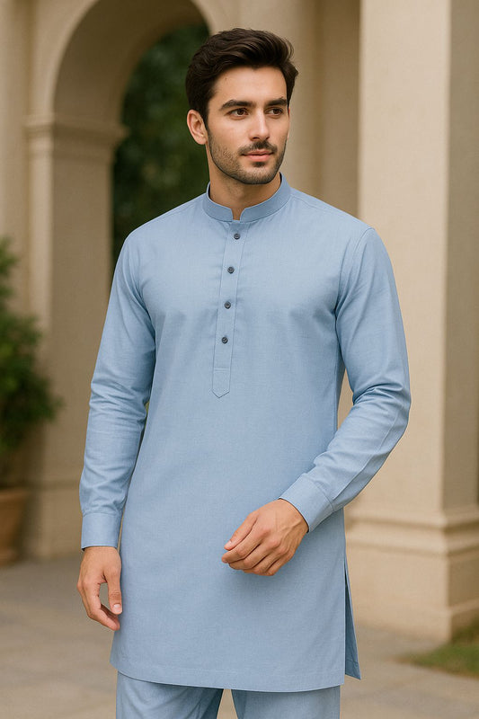 Men's Unstitched Wash n Wear - Pastel Blue - 42972