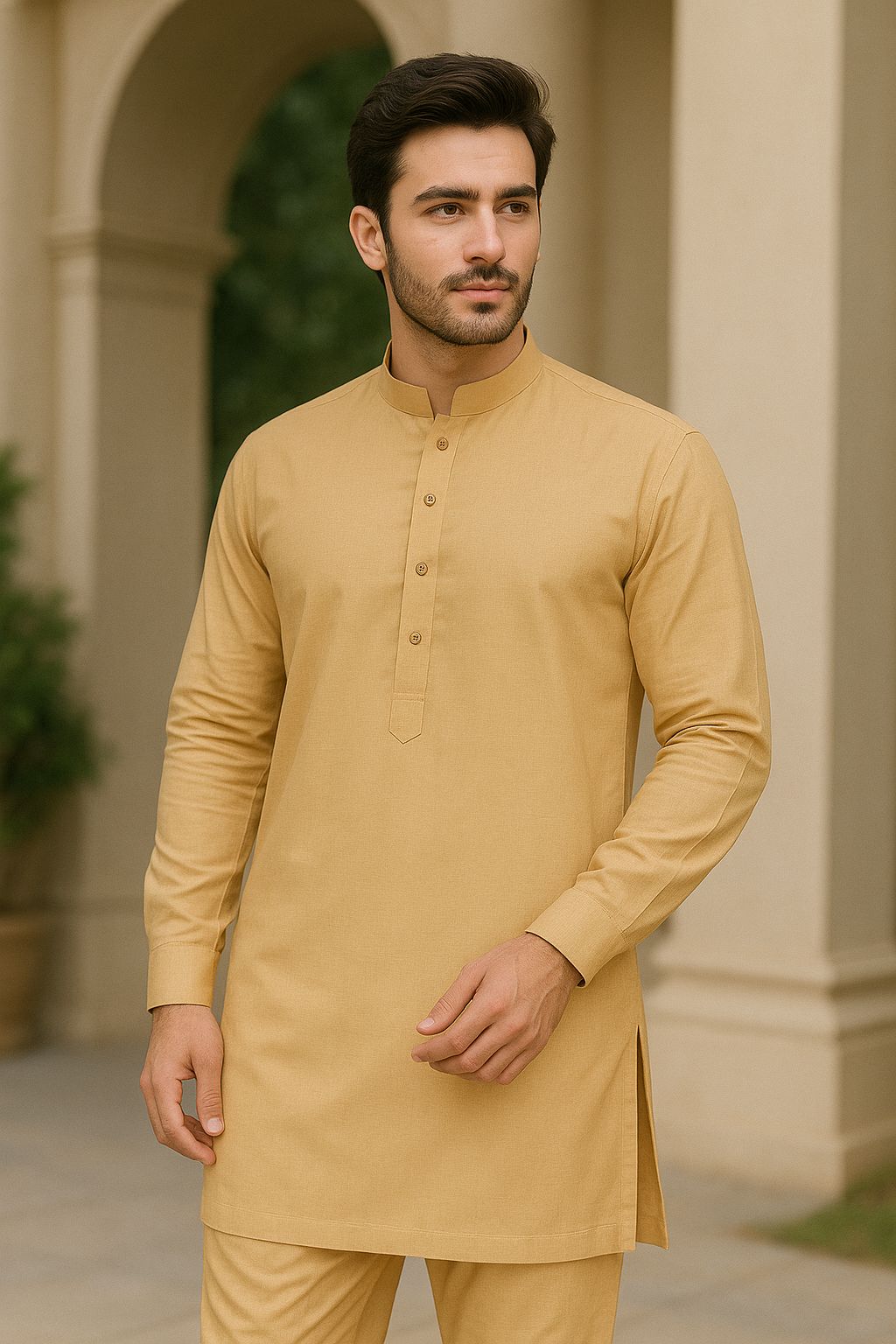 Men's Unstitched Wash n Wear - Burlywood - 42929
