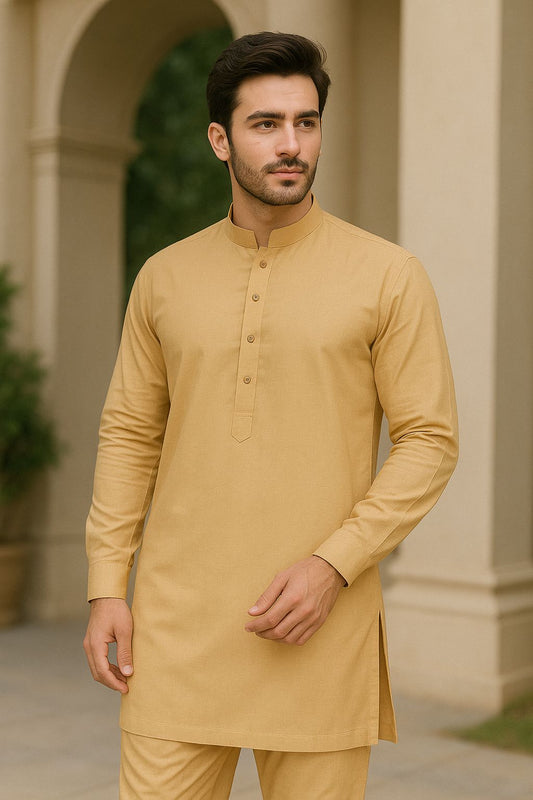 Men's Unstitched Wash n Wear - Burlywood - 42929