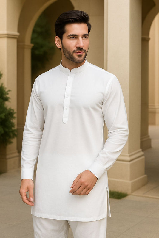 Men's Unstitched Wash n Wear - Frost White - 42939